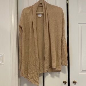 Club Monaco Women's Tan Open Front cashmere Cardigan